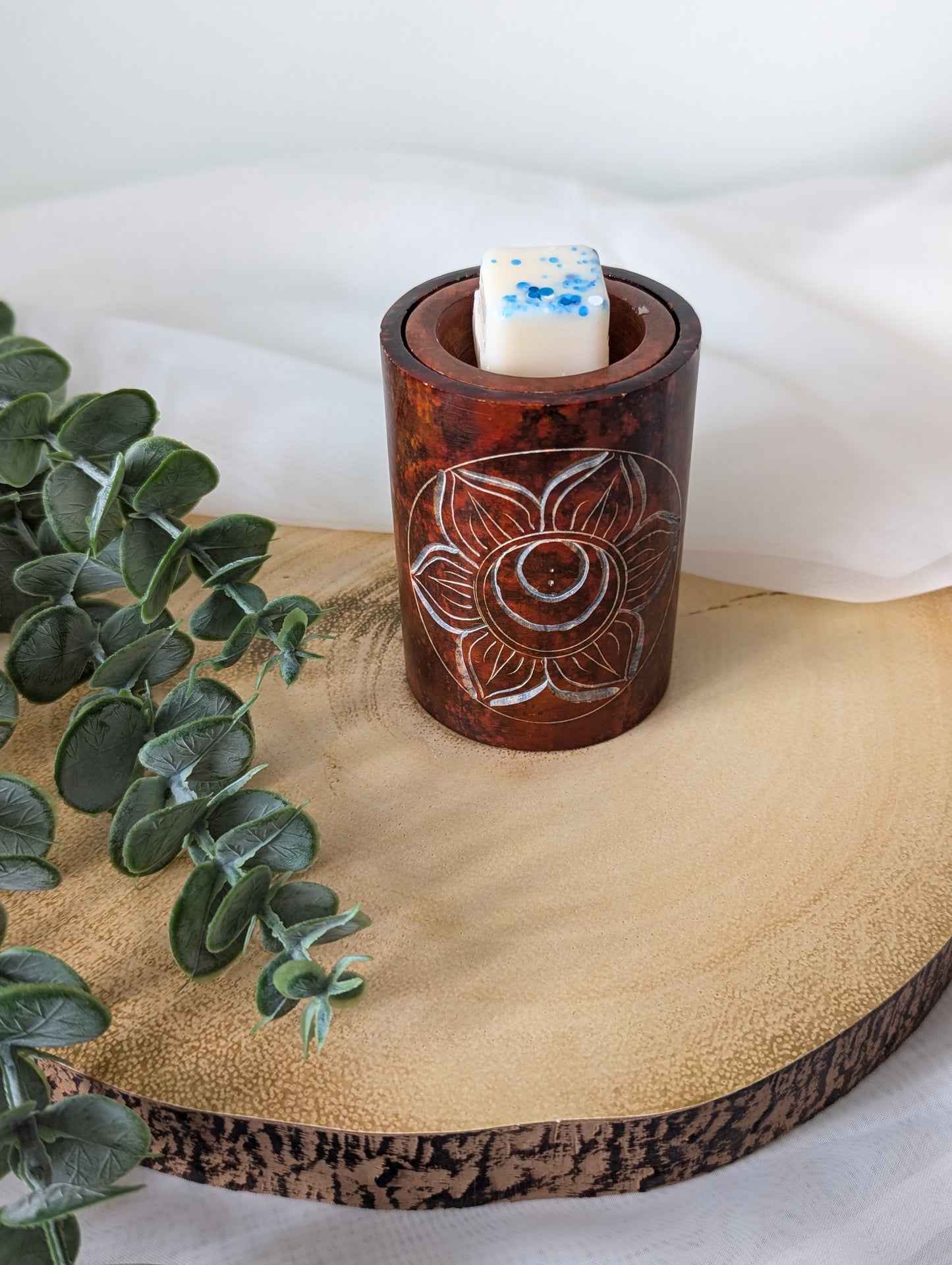 Wax Burner - Soapstone Carved Chakra